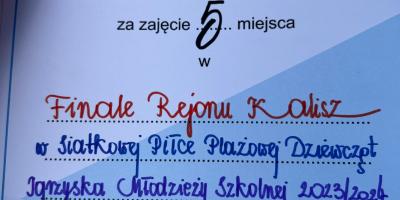 FINAŁ REJONU W PIŁCE PLAŻOWEJ DZIEWCZĄT W RAMACH IMS