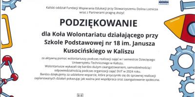 Współpraca z Fundacją Dolina Wiedzy i Dziecięcym Uniwersytetem Technicznym